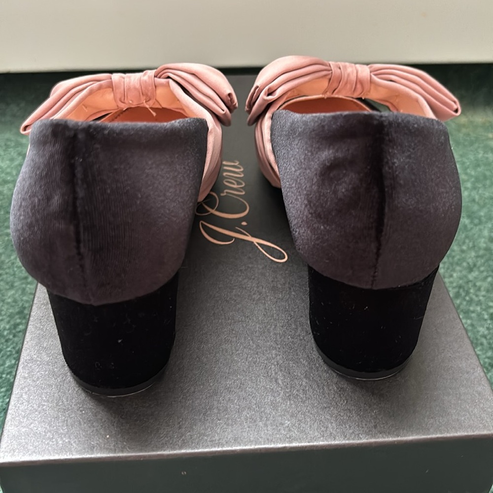 J. Crew Women's Black and Pink Bow Heels - Picture 6 of 7